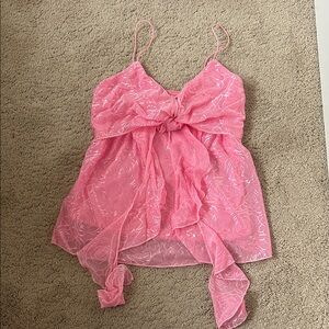 NEW: Pink Lace Tank Top